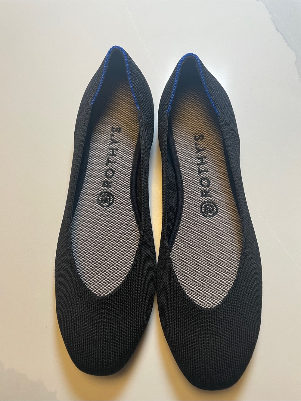 Rothy's Black Knit rounded toe ballet flats 9 black - Picture 2 of 7